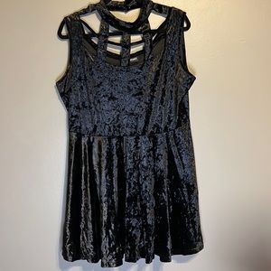 NWT Jawbreaker velveteen caged neckline mini dress